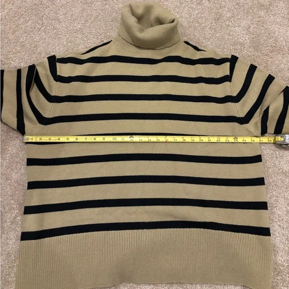 WEWOREWHAT Striped Turtleneck in Oat/Black - Picture 9 of 10